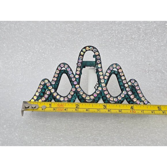 Rhinestone Wave Design Hair Claw Clip - Picture 3 of 3